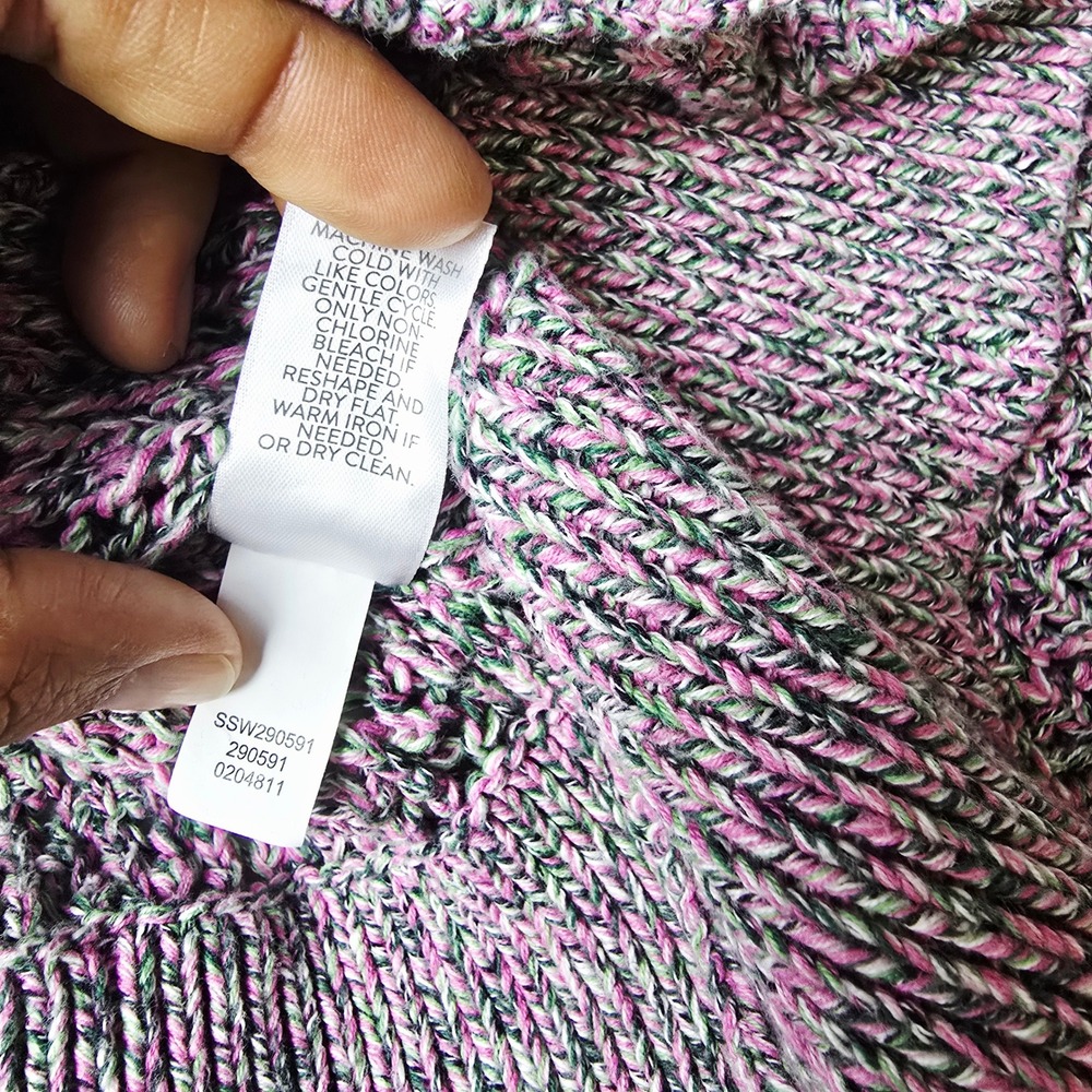 J. Jill Speckled Knit Button Front Cardigan Sweater Lavender Pink Green Size S - Picture 7 of 10
